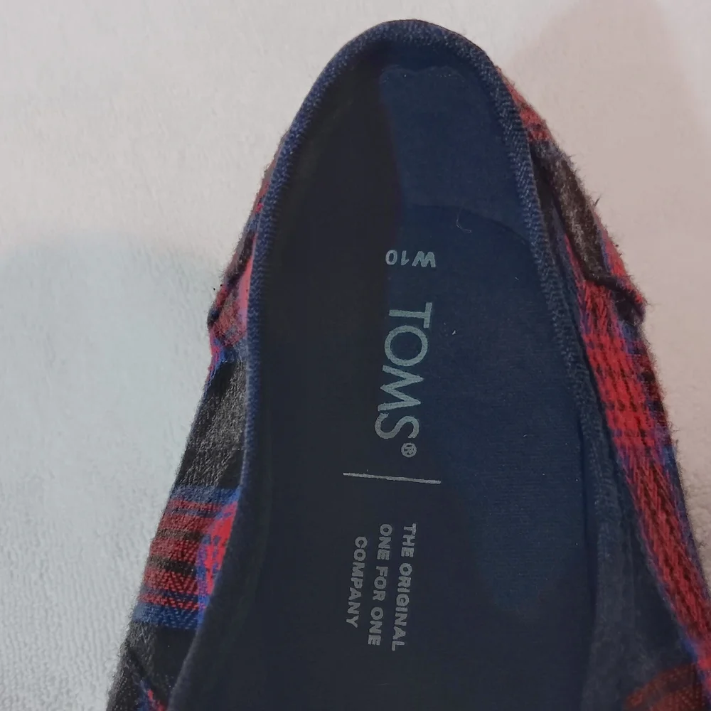 Size 10 Toms Womens Cordones Indio Sneakers Navy Crosshatch/Plaid - Picture 10 of 11